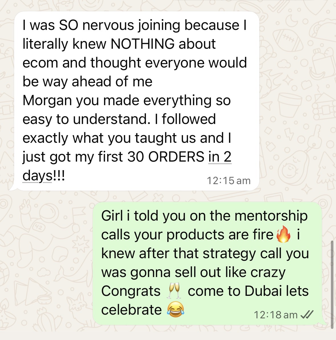Student got her first 30 orders in 2 days after following the Academy blueprint
