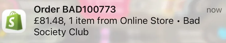 Shopify order notification